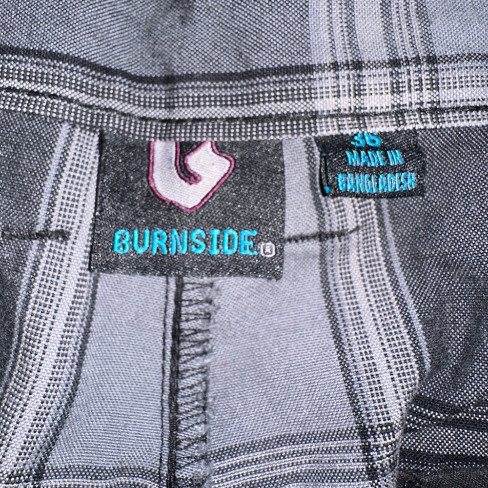Burnside Shorts Mens Size 36.  Black and gray plaid. - Picture 4 of 4
